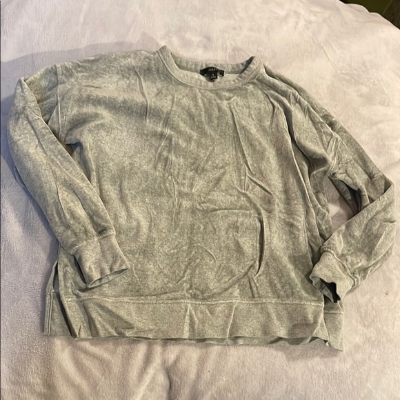 J. Crew Gray Crewneck Velour Sweatshirt - Picture 1 of 8